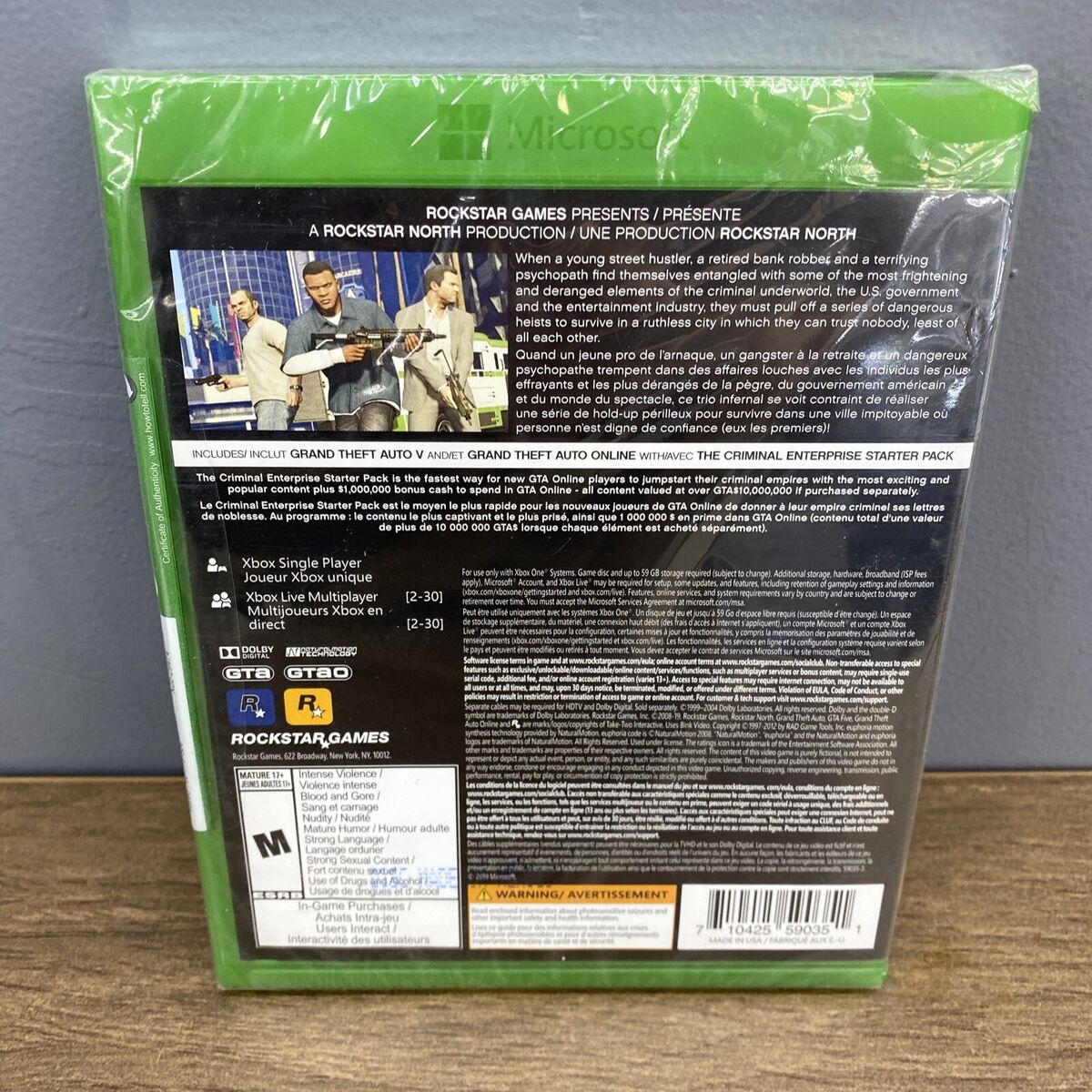 Grand Theft Auto V *PREMIUM EDITION* (XBOX One) New [ GTA V / GTA 5 Online ]