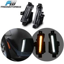 Fit 16-24 Chevy Camaro DRL Fog Lights Clear W/ Amber Switchback Turn Signal Pair