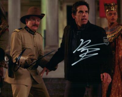 Photo Dédicacée 8x10 Signée Robin Williams Et Ben Stiller + Certificat (COA)