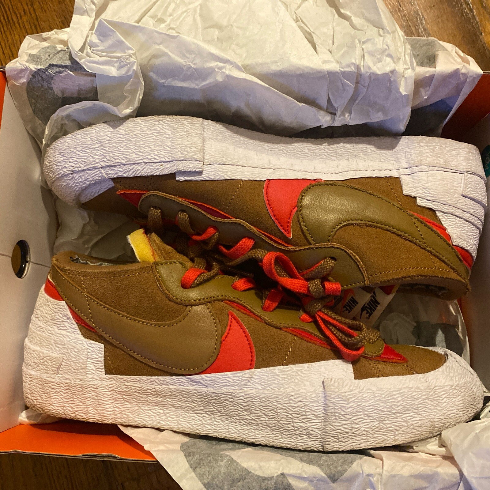 SACAI X NIKE Nike Sacai x Blazer marrone basso britannico taglia 11