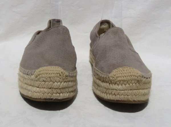 SOLUDOS Taupe Gamuza Cuero Plataforma Alpargatas Mocasines Zapatos EE. UU. 8 EUR 38,5 USADO EN EXCELENTE CONDICIÓN Foto 3 de 4