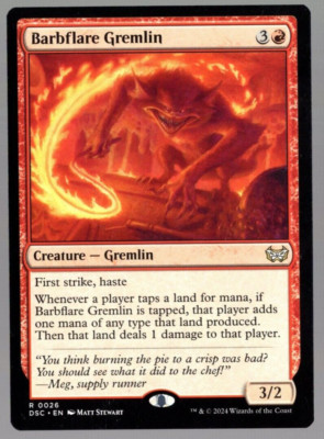 Barbflare Gremlin 0026 Non Foil Rare Duskmourn MTG Near Mint