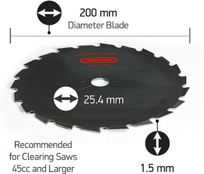 OREGON Rodungssägeblatt  200 x 25,4 mm Kreissägeblatt Freischneideblatt Stahl