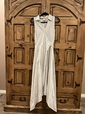 A New Day olive green and Cream Stripe midi wrap dress S