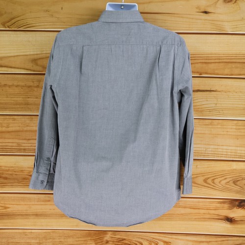 Croft & Barrow Dress Shirt Easy Care Mens 16 32/33 Gray Herringbone Stripes - Picture 2 of 8