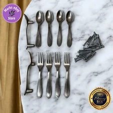 Drawer Door Handles 5 Spoons and 5 Forks 5" long, 3" between fasteners Used
