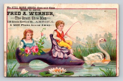 Fred Werner The Great Shoe Man Fantasy Shoe Boat Anthropomorphic Swan  P579