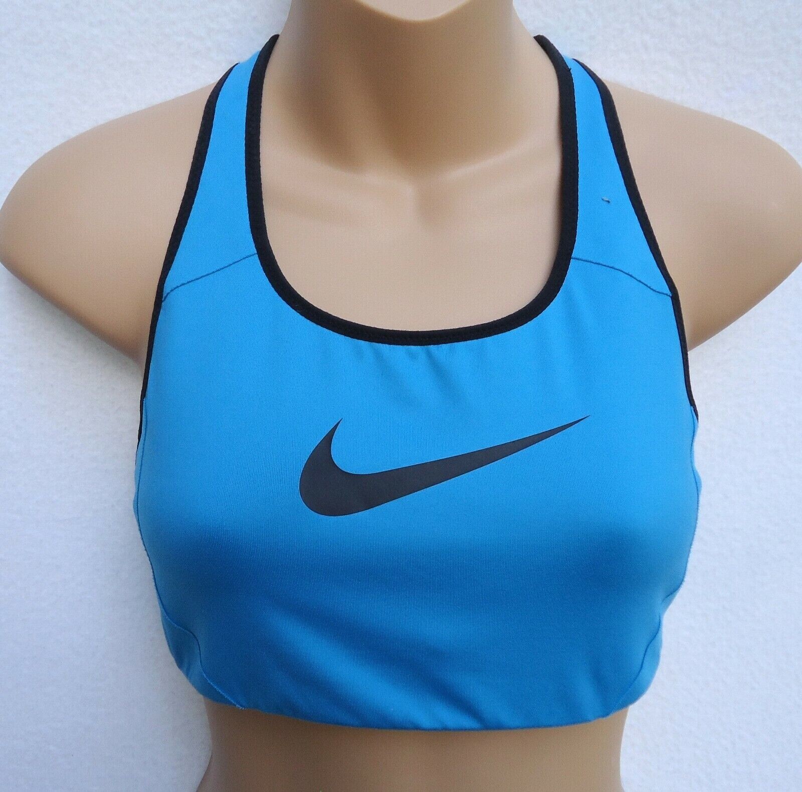 Nike Sports Bra Women's Medium M Turquoise Blue Black Lightly Lined-image