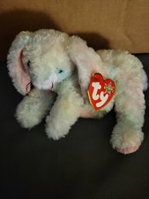 COTTONBALL THE BUNNY TY BEANIE BABY STUFFED ANIMAL TOY WITH TAG PLUSH RABBIT