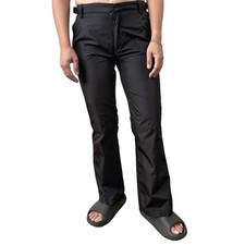 Vintage 90s Calvin Klein Jeans Nylon Black Flare Belt Pants Juniors Size 7