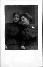 RPPC Two Pretty Ladies in Old Fashioned Dress Watson Real Photo Postcard 1911