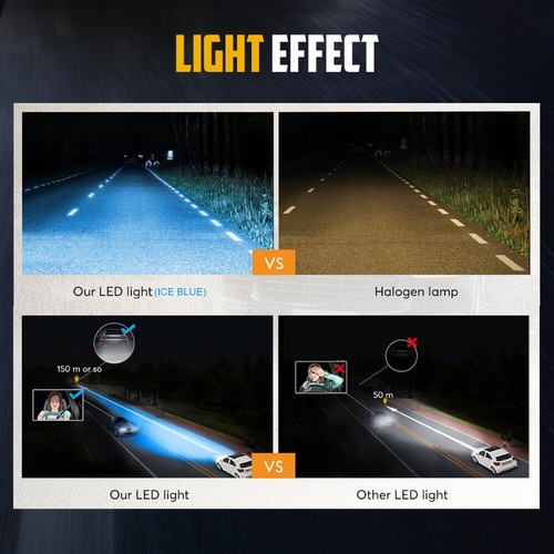 9005 HB3 360° LED Headlight Bulbs High Beam Conversion Kit 2200W 330000LM 8000K - Bild 8 von 12