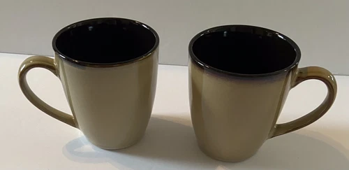 Mikasa Gourmet Basics Gold Scroll Coffee Mugs Set Of 2