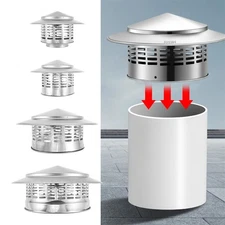 Chimney Cap w/ Screen Stainless Steel Cone Top Round Roof Rain Chimney Cover