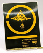 LRG Lifted Research Group skate hip hop autocollant vintage Y2K vert/jaune Kanye