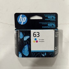 Genuine HP 63 Tri-Color Ink Cartridge Standard Yield F6U61AN Open Box March 2023