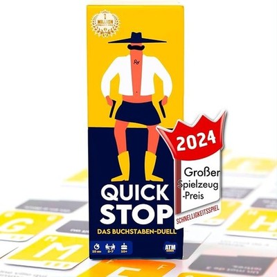 ATM Gaming Quickstop Letter Duel Card Game 2-7 Players Ages 10+ Family Game-
