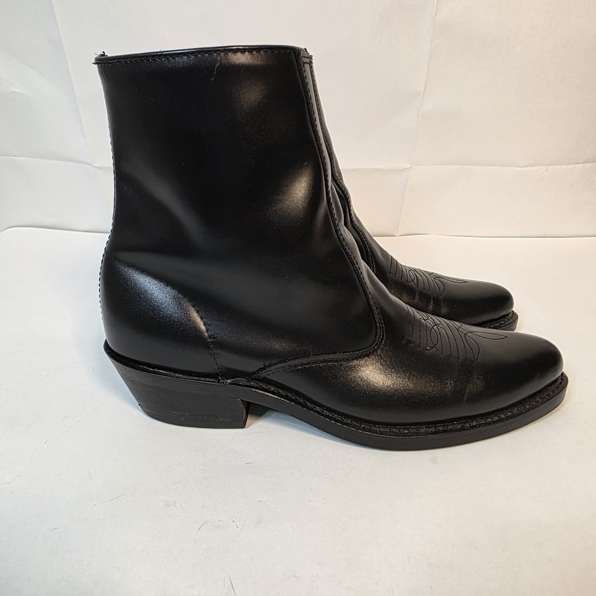 Laredo Leather Boots Mens 9.5 Wide Black Western Side Zip Long Haul Ankle 62001 Review of Laredo Men main image 4