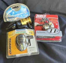 NEW Spicast Reels LOT of 3 : Shakespear Alpha and Durango , Zebco Micro 11t NIP