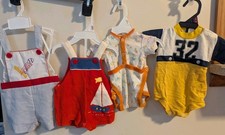 Vintage Baby Boys Outfits 3-6 Months Lot Of 4