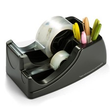 Recycled 2-in-1 Heavy Duty Tape Dispenser, 1" and 3" Cores, Black 96690