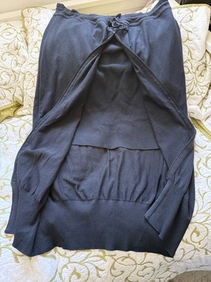 Navy, Drawstring Annette Gortz Skirt w/in Skirt! Zipper opens to another skirt!