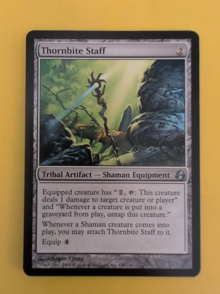 Thornbite Staff. Morningtide Shaman equipment. MTG Card. Tribal Artifact - Image 2 of 4