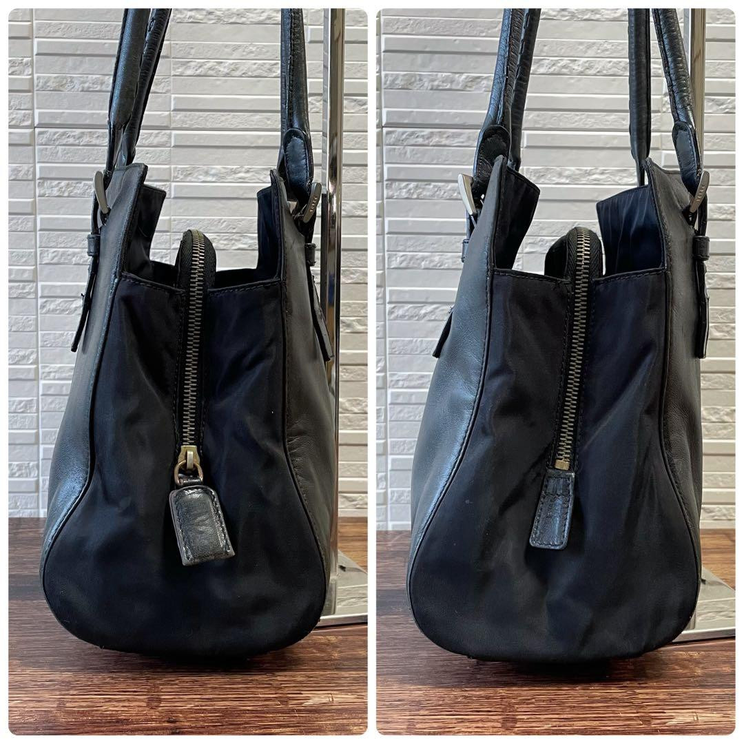 PRADA Leather Tote Bag Auth Black Women Italy Used Item Good From Japan F/S JPN thumbnail 4