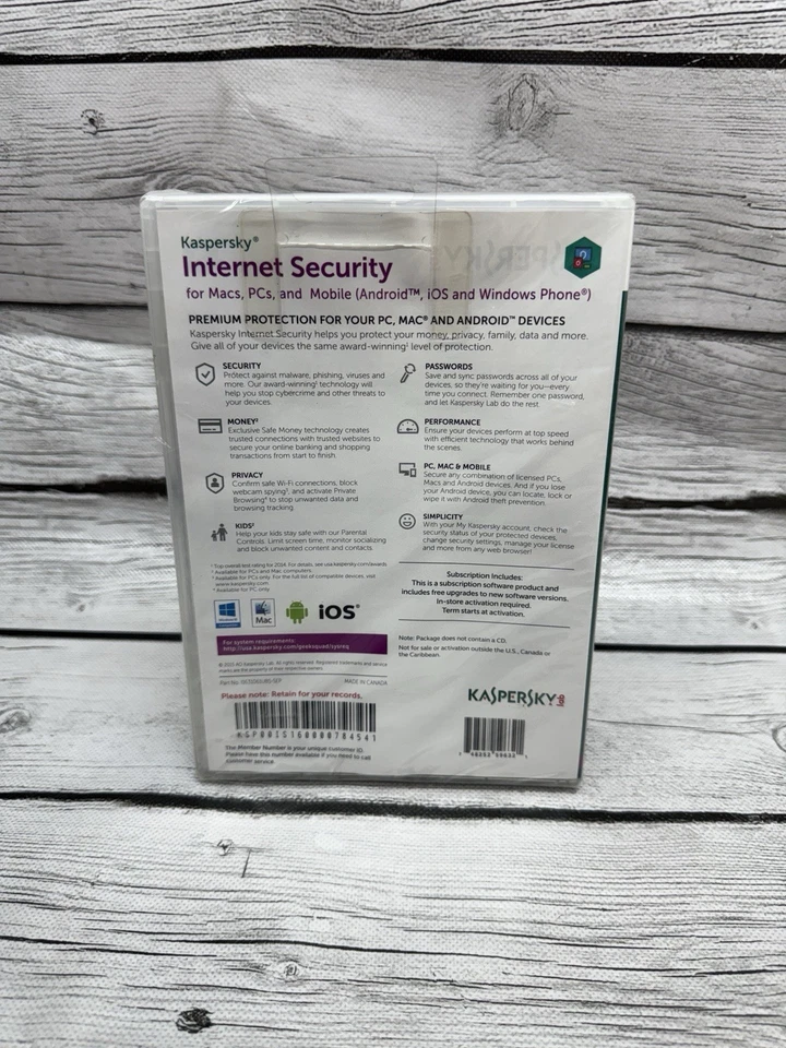 Kaspers Internet Security Premium PC Protection MACs PC & Android  2015 Sealed - Image 2 of 2