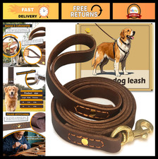 Premium Genuine Leather Dog Leash 6ft x 3/4in, Heavy Duty, Soft  Strong for All