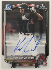 2025 Bowman Draft Kayson Cunningham Chrome Prospect Auto Diamondbacks