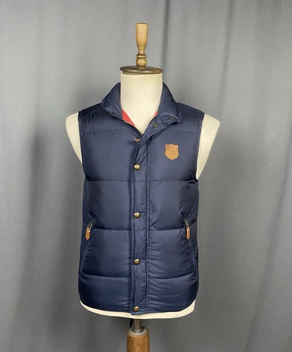 Polo by Ralph Lauren Vintage Men's Blue Down Insulated Vest Gilet Size S