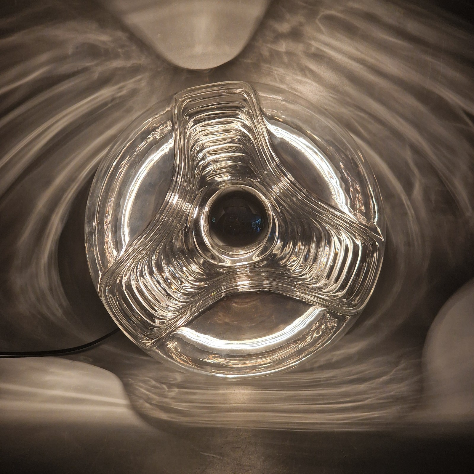 Vintage Ceiling Lamp, Peill & Putzler “Wave” / “Futura”, Ø 32 cm, space age