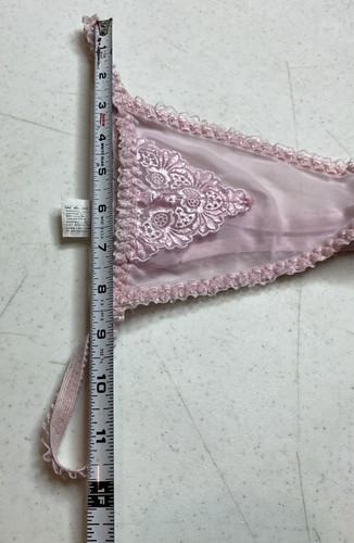 Frilly Pink Nightie Babydoll Negligee Set Medium Satin Ribbons Chiffon Sheer - Picture 22 of 23