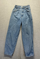 Zara Jeans Womens 4 Blue Denim Medium Wash High Rise Barrel Leg Everyday Wear