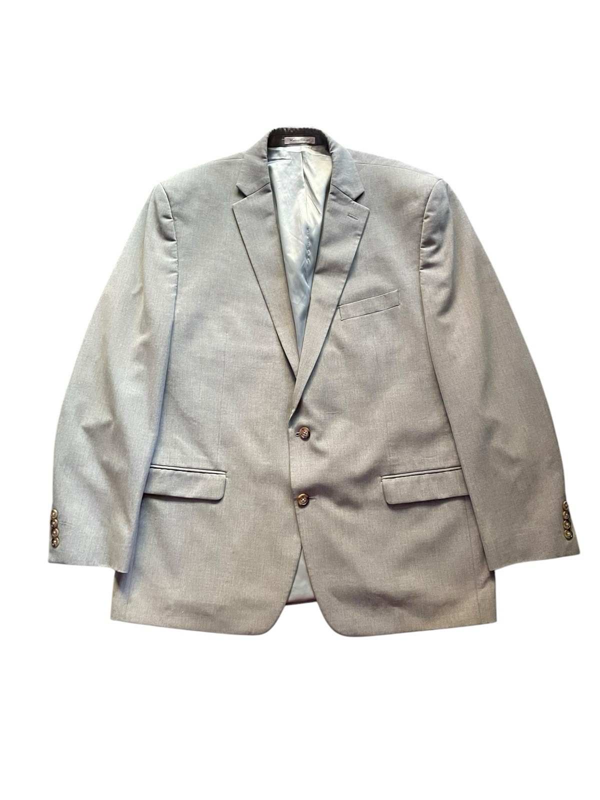 Chaps Light Gray Blazer Jacket 2 Button Lined Cla… - image 1