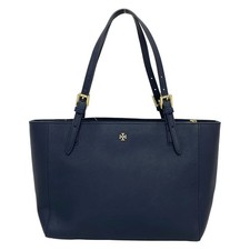 TORY BURCH Dark Navy Leather Tote Bag