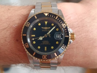 Invicta Pro Diver Automatic 200M Two Tone Men s Watch Exhibition Case Back Condi
