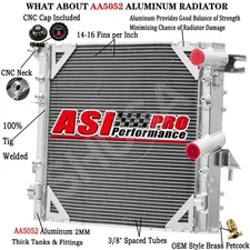 3 Rows Aluminum Radiator for 2007-2018,17 Jeep Wrangler JK HEMI Conversion