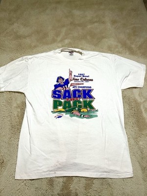 Vintage 90s Sack The Pack T Shirt Men s Size XL Green Bay Single Stitch 1997