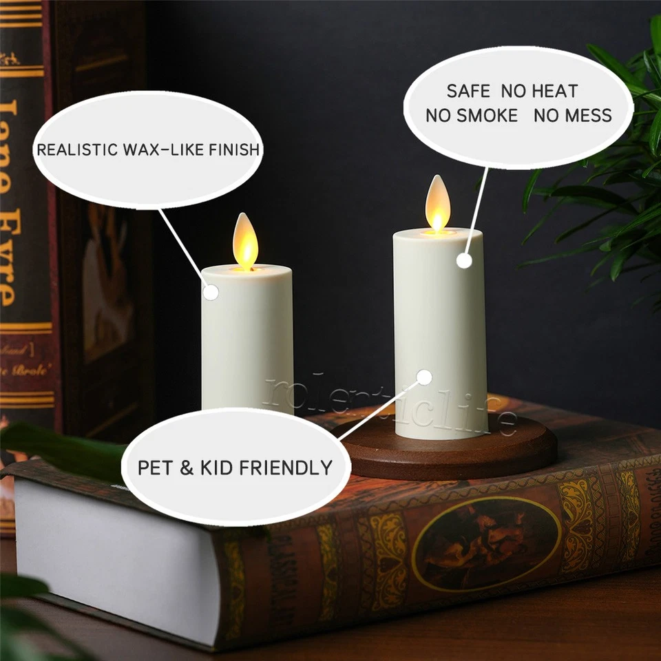 Luminara Flameless Votive LED Candles Moving Flame Ivory with Remote Set of 4 - Image 4 of 4