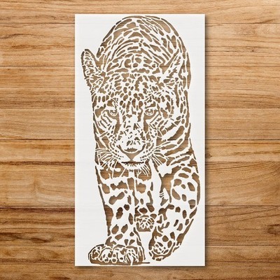 Jaguar Silhouette Wall Art Stencil for Nature - Inspired Decor - StencilAir