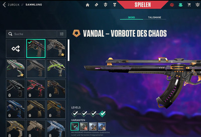 Valorant Account EU - Rang Gold - Legendary Skins