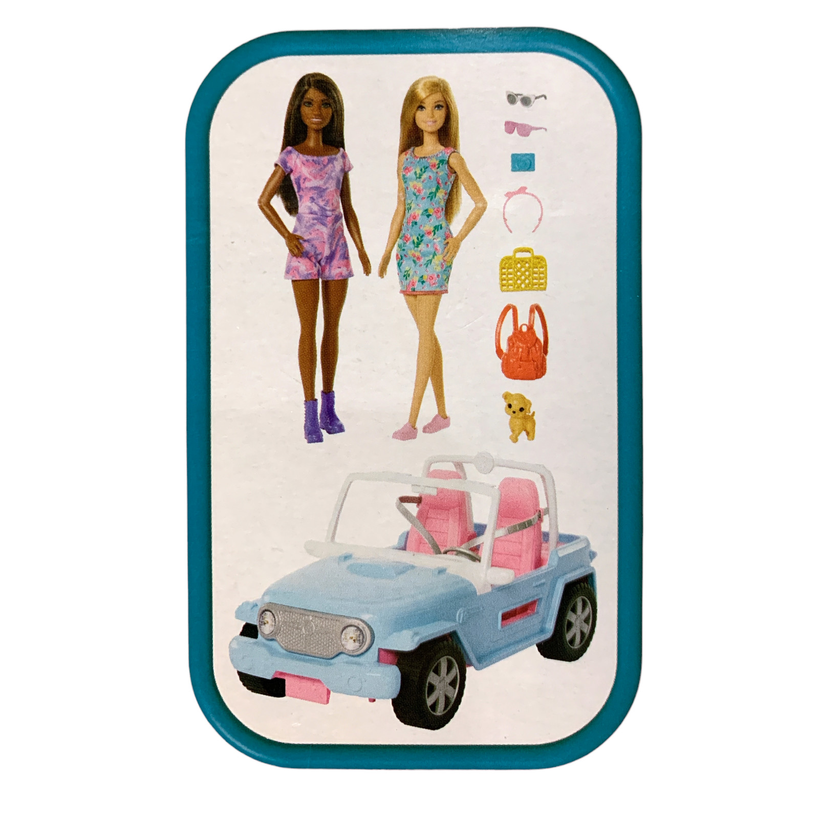 Barbie & Friends Blue Jeep Vehicle Playset with Accessories, Includes 2 Dolls