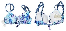 Tommy Bahama Aqua Petals Underwire Bra Sized Swimwear Loop Strap Bikini Top NWT