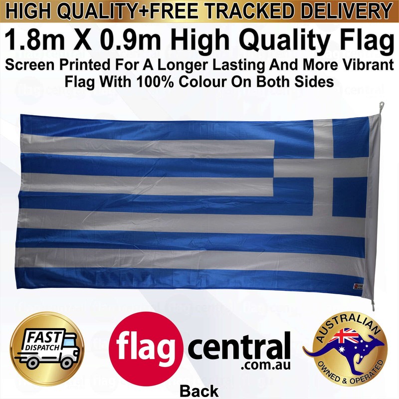 A - Greek National Flag - Blue and White 1.8m x 0.9m - 2