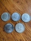 Lot of 5 - 1964 Kennedy Halves 50 cent silver 2.5 oz