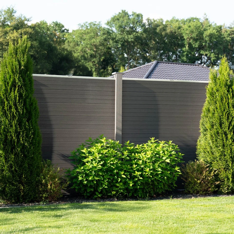 WPC Zaun Lamellenzaun Sichtschutzzaun Gartenzaun Windschutz grau - Bild 4 von 4