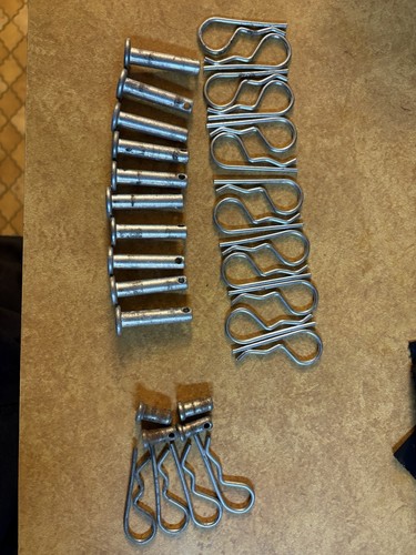 3/8" Clevis Pins and Hairpin Clips. Lot of 31 pieces