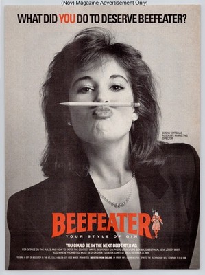 Beefeater Gin Pencil Humor Personality Expression Vintage 1988 Advertisement